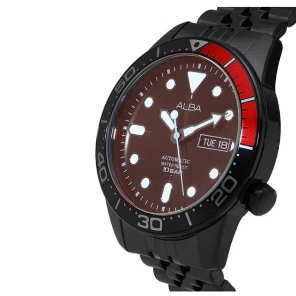 Alba AL4209X1 Black & Orange Gradation Dial Tokyo Neon Mechanical