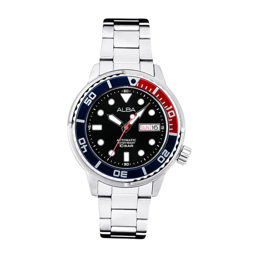 Alba AL4247X1 Blue-Red Rotating Bezel Automatic Watch