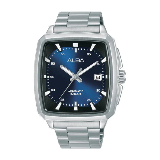 ALBA Unique Rectangular Blue & Black Radiation Dial Automatic Watch AU4039X1