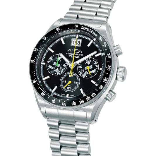 AU5025X2 Black Sunray Dial Chronograph Watch With Additional Strap