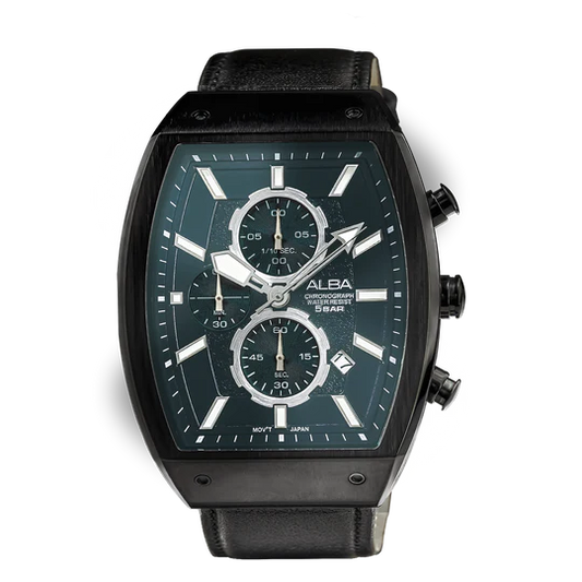 Alba AM3999X1 Black Rectangular Dial Chronograph Watch