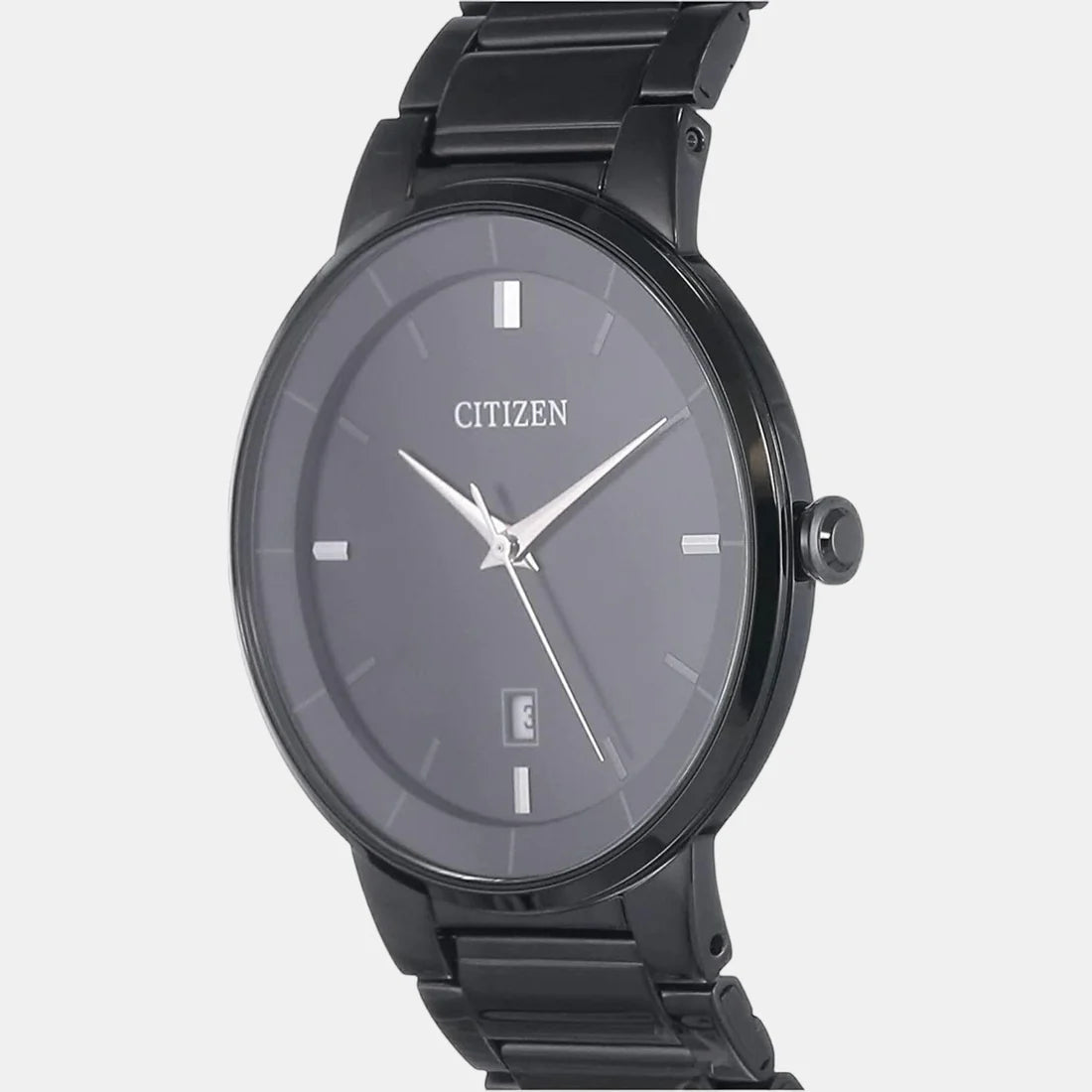 Citizen Men Quartz Black Dial Analog Stainless Steel Watch BI5017-50E