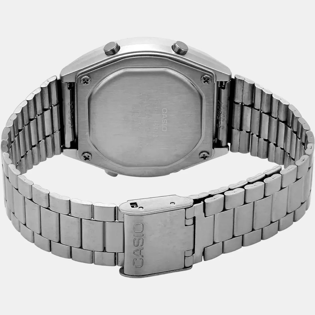 Casio Vintage Men Quartz Black Dial Digital Stainless Steel Watch D129
