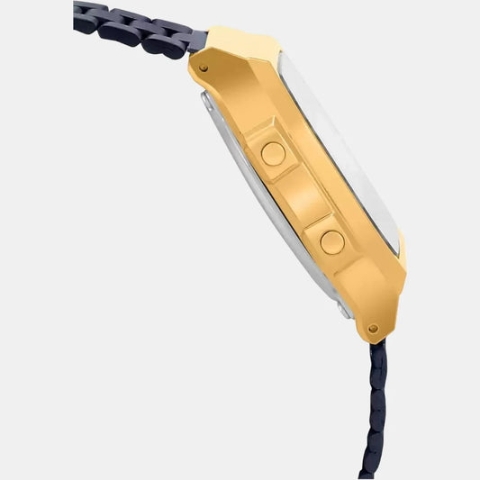 Casio Vintage Men Quartz Black Dial Digital Stainless Steel Watch D148