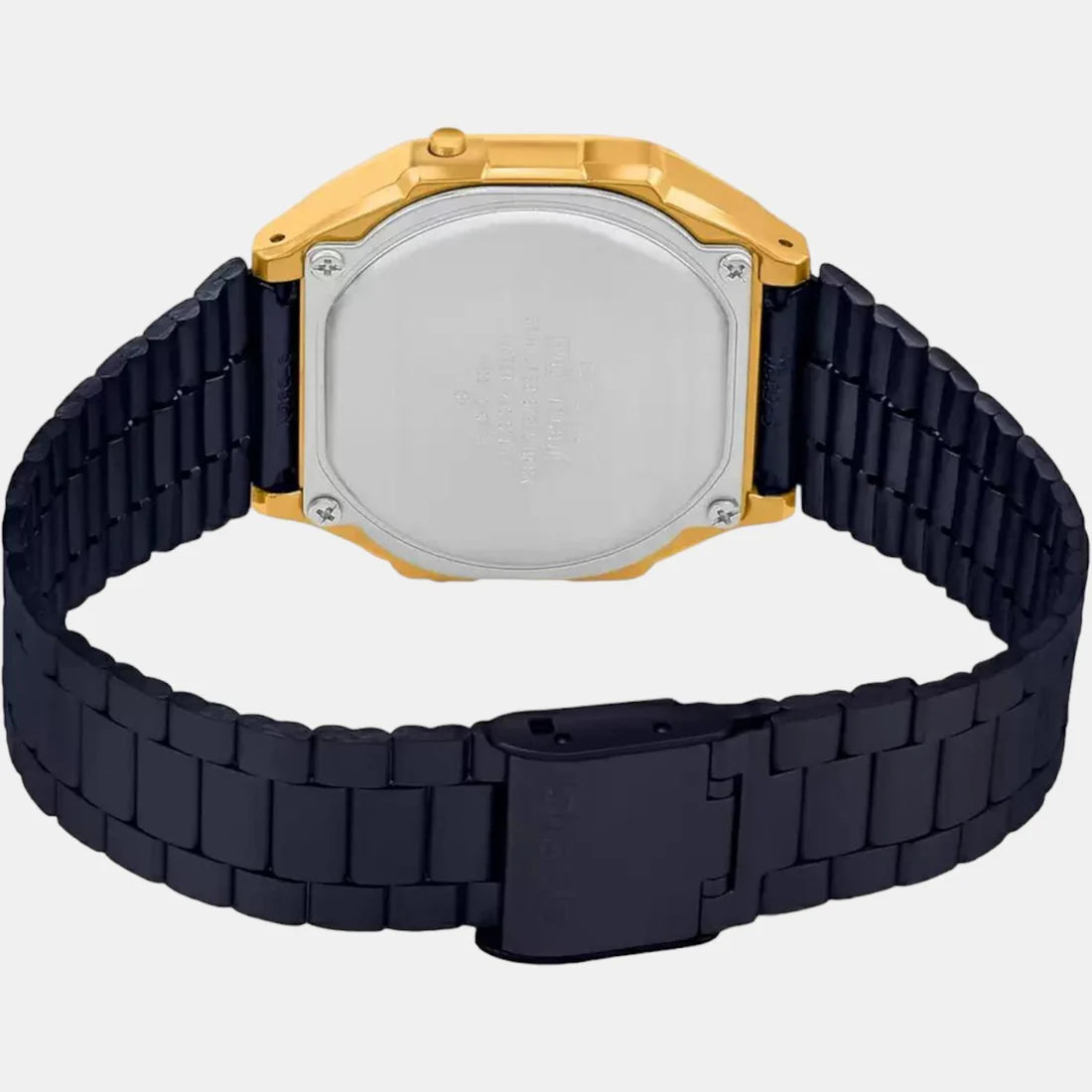 Casio Vintage Men Quartz Black Dial Digital Stainless Steel Watch D148