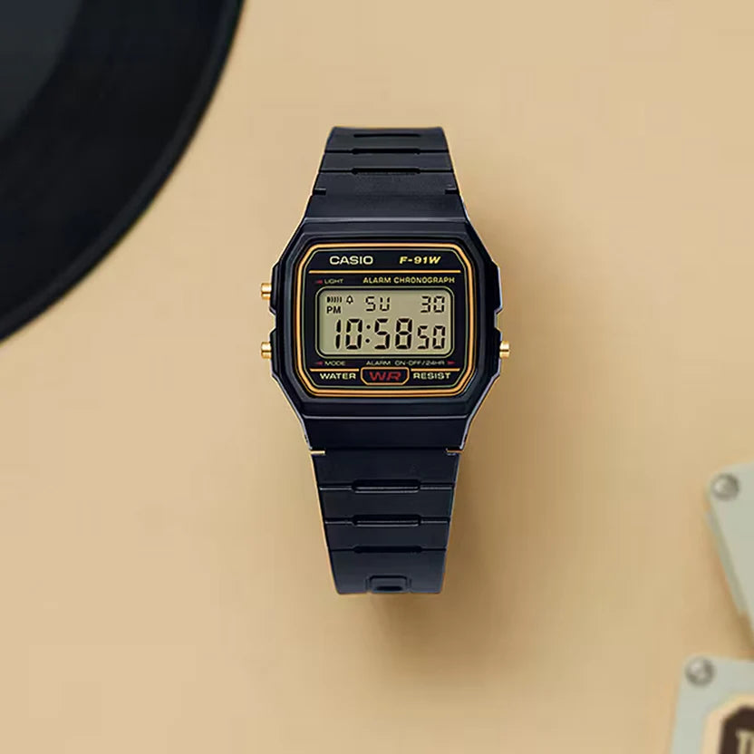 Casio Unisex Quartz Black Dial Digital Resin Watch F-91WG-9QDF (D165)