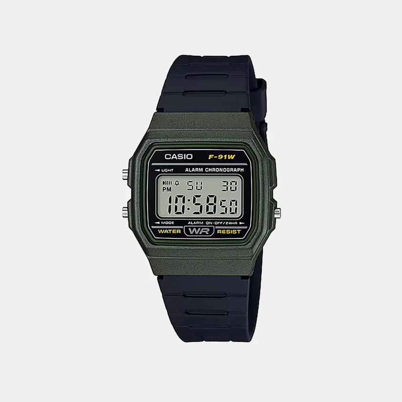 Casio Youth Unisex Quartz Black Dial Digital Resin Watch D248 F-91WM-3ADF