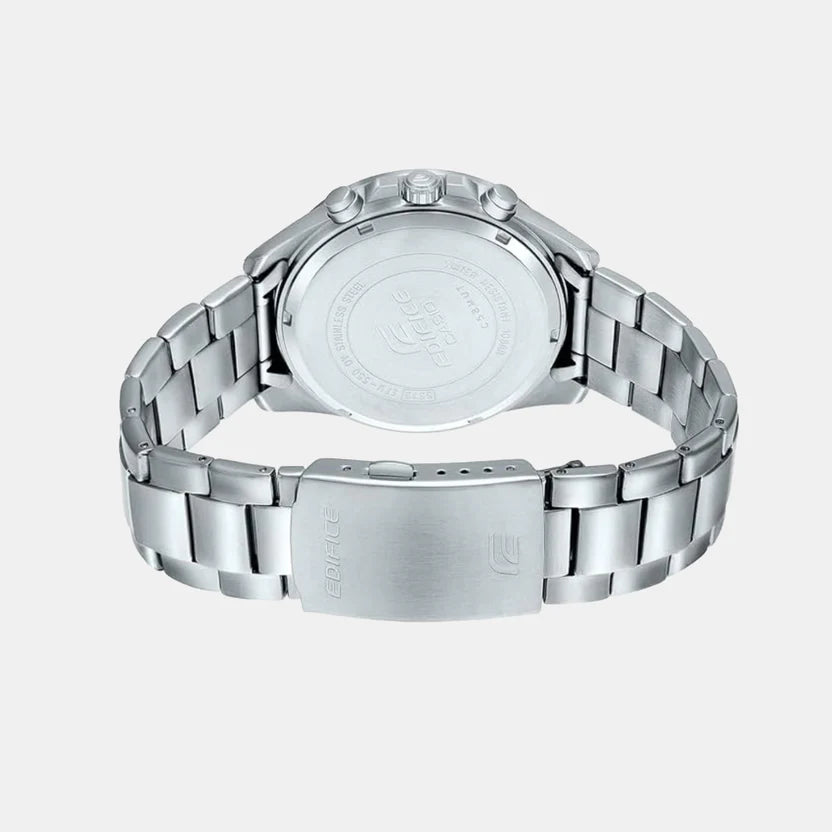 Casio Edifice Men Quartz White Dial Chronograph Stainless Steel Watch ED556