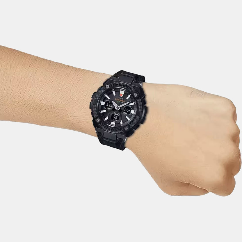 G-Shock Men Quartz Black Dial Analog-Digital Fabric Watch G858