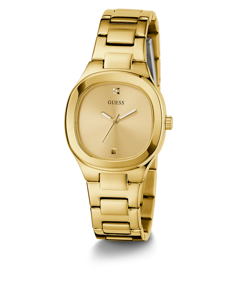 GUESS Women Champagne Square Stainless Steel Dial Analog Watch- GW0615L2