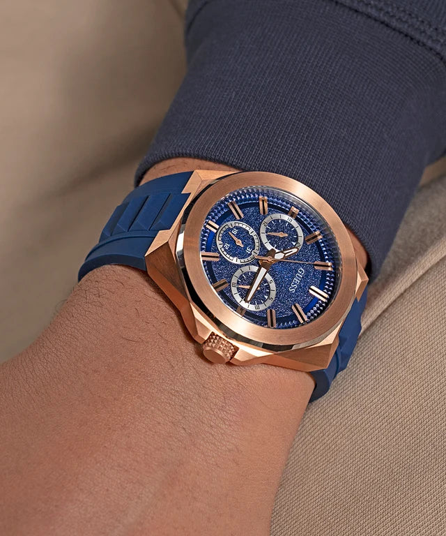 GUESS Mens Blue 2-Tone Multi-function Watch GW0799G2