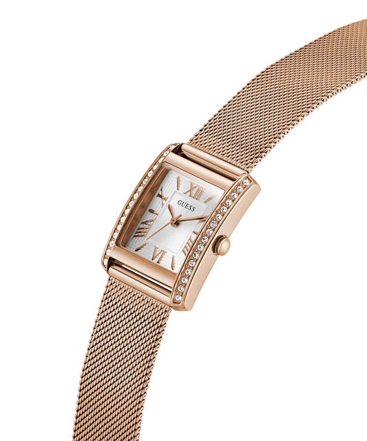 GUESS Rectangle 23mm White Dial Analog Women Watch - GW0997L3