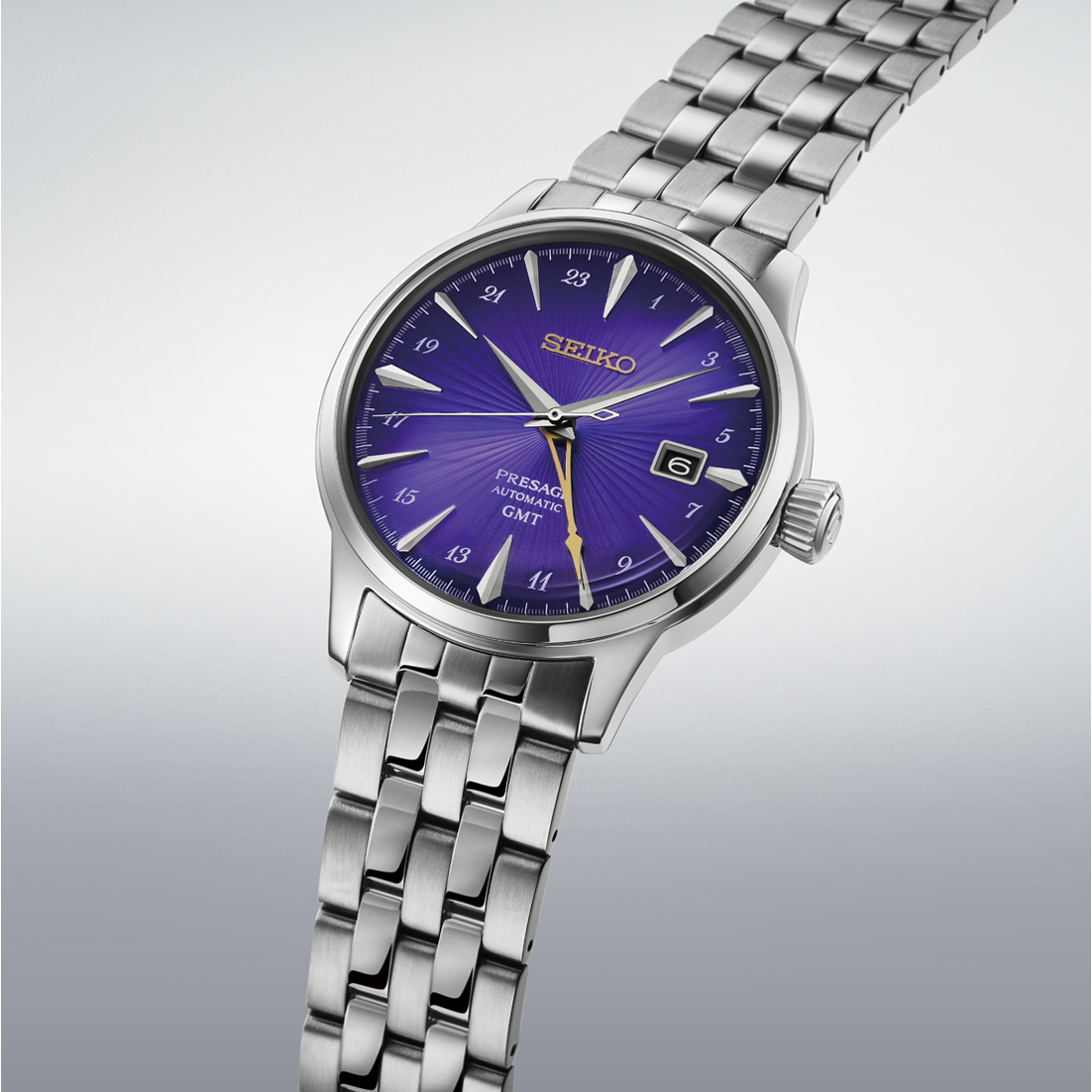 Presage Cocktail Time 145th Anniversary Limited Edition Men Automatic Blue Dial Analog Stainless Steel Watch HCB006J1