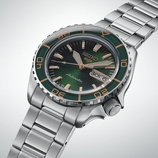 Sports Men Automatic Green Dial Analog Stainless Steel Watch HDB005K1