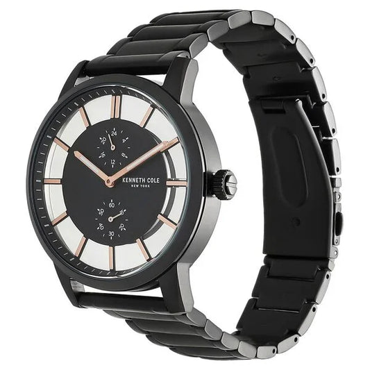 Kenneth Cole Quartz Multifunction Black Dial Stainless Steel Strap Watch for Men nckc50570001mn