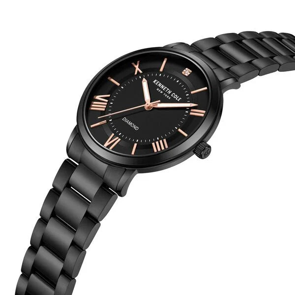 Kenneth Cole Quartz Analog Black Dial Stainless Steel Strap Watch for Couple ntkcwgg0049702glpa