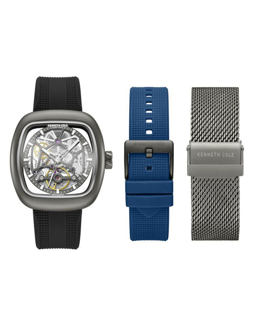 Kenneth Cole Cole Automatic Gun Dial Two Tone Silicon Strap Analog Watch - For Men KCWGZ00895X0MNW