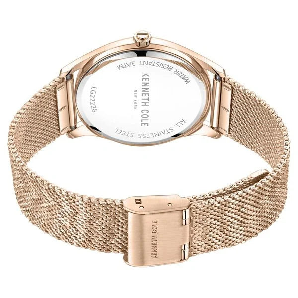 Kenneth Cole Quartz Analog Rose Gold Dial Stainless Steel Strap Watch for Women ntkcwlg2222802ld