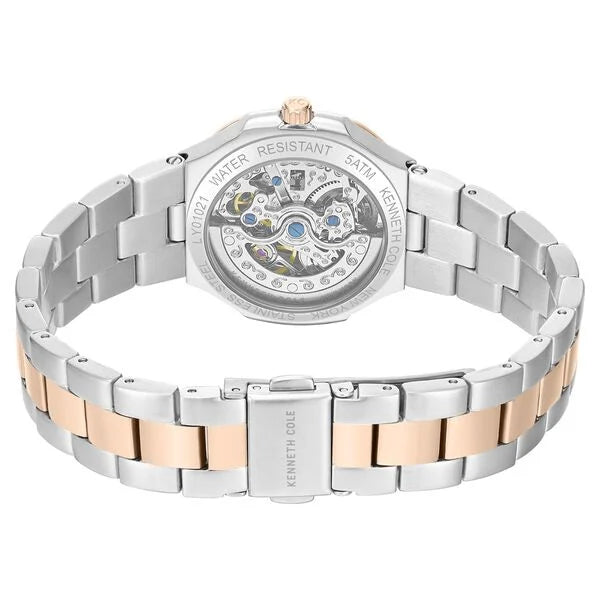 Kenneth Cole Automatic Automatic Silver Dial Two Toned Stainless Steel Strap Watch For Women