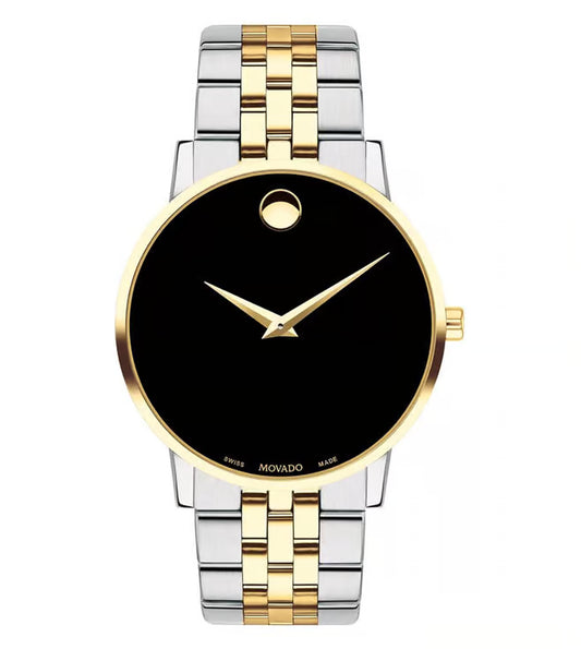 Movado Museum Classic Swiss Qtz Black Round Dial Men's Watch - 0607200