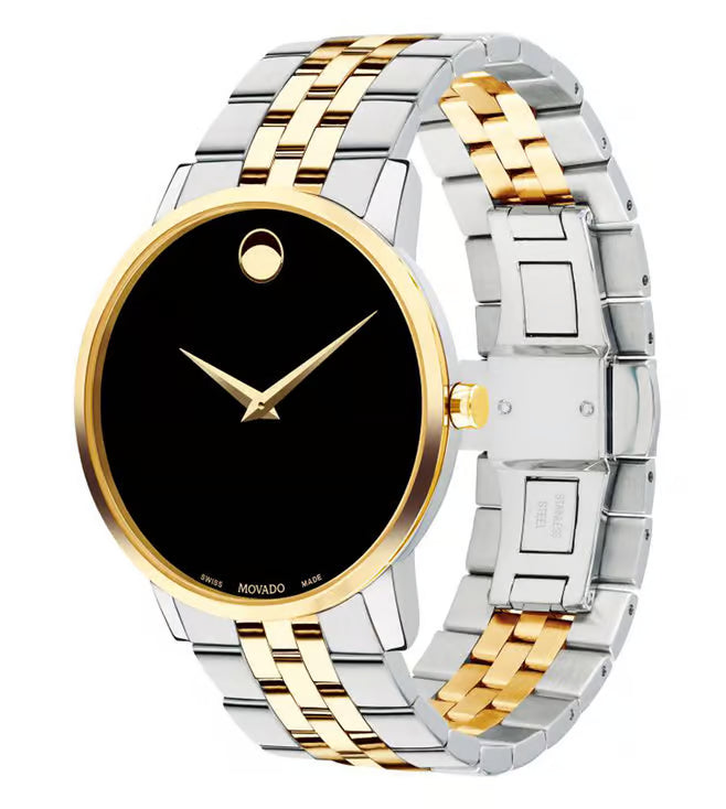 Movado Museum Classic Swiss Qtz Black Round Dial Men's Watch - 0607200
