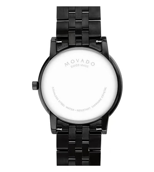 Movado Museum Classic Swiss Qtz Black Round Dial Men's Watch - 0607626