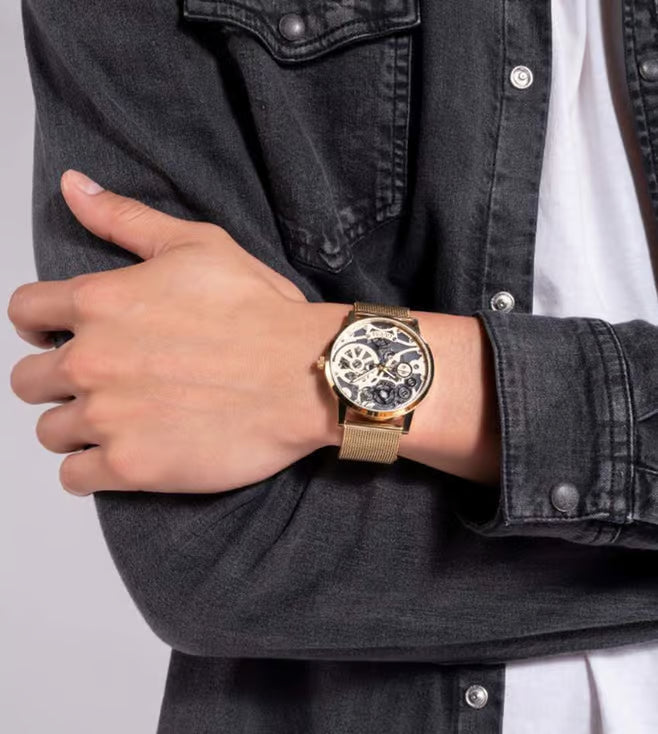 Guess Analogue Gold Dial Men's Watch-GW0538G2