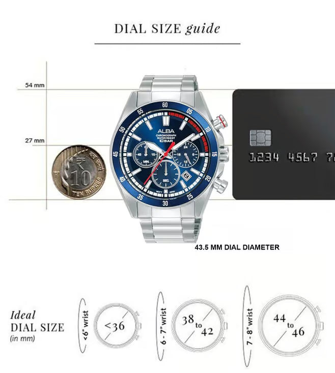 ALBA AT3J27X1 Fashion Chronograph Watch for Men