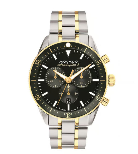 Movado Calendoplan S Swiss Qtz Chrono Green Round Dial Men's Watch - 3650167