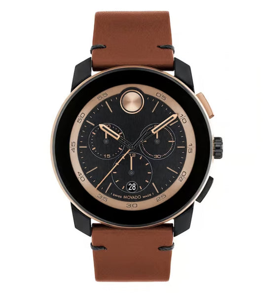 Movado Bold Tr90 Swiss Qtz Chrono Black Round Dial Men's Watch - 3601115