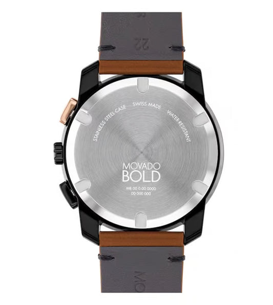 Movado Bold Tr90 Swiss Qtz Chrono Black Round Dial Men's Watch - 3601115