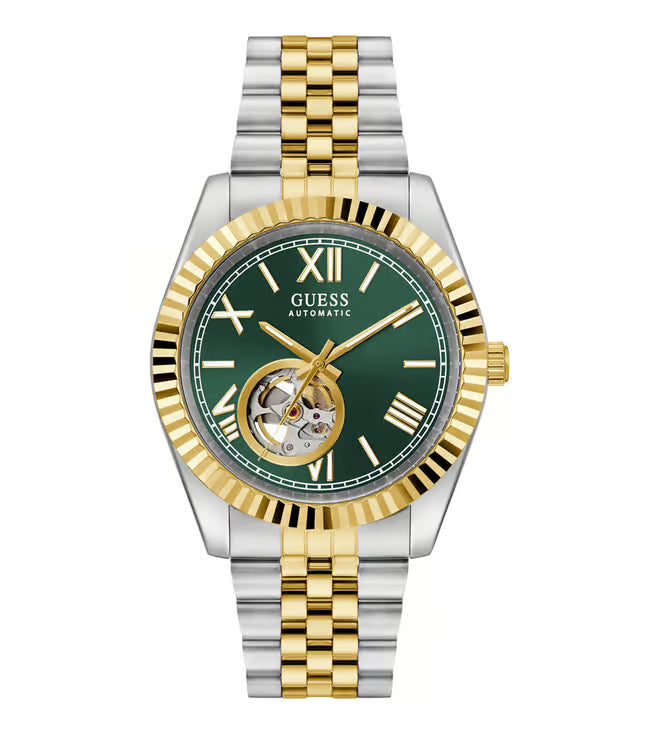 Guess Mechanical Automatic Green Round Dial Men's Watch - GW0984G4