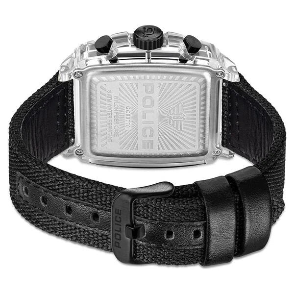 Police Quartz Chronograph Black Dial Multicoloured SILICONE Strap Watch For Men