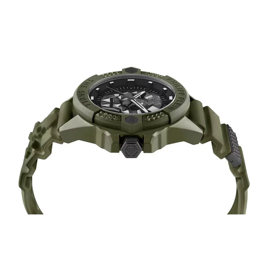Philipp Plein $kull Quartz Black Dial Analog Silicone Strap Men Watch PWUBA0423