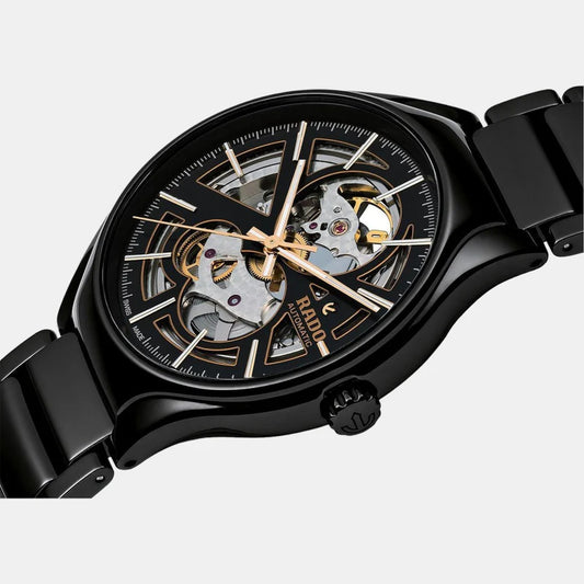 Rado True Round Unisex Automatic Black Dial Analog Ceramic Watch R27100162