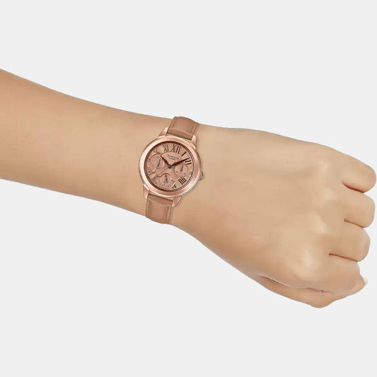 Sheen Women Quartz Brown Dial Chronograph Leather Watch SH216