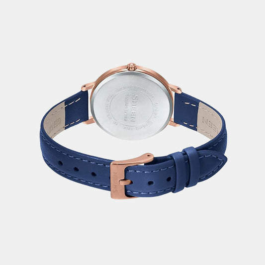 Sheen Women Quartz Blue Dial Analog Leather Watch SH222