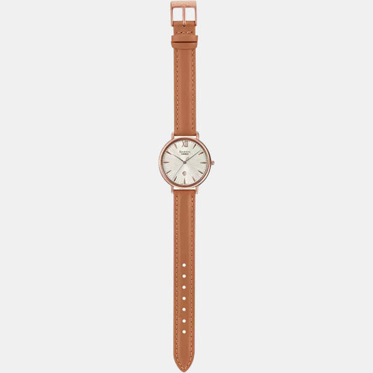 Sheen Women Quartz White Dial Analog Leather Watch SH223