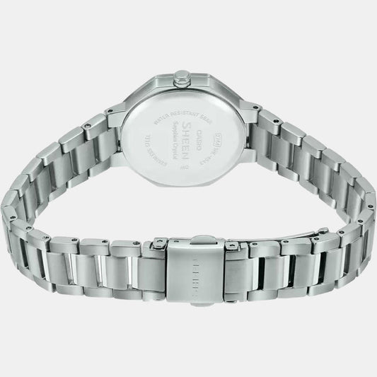Sheen Women Quartz Silver Dial Analog Stainless Steel Watch SH245