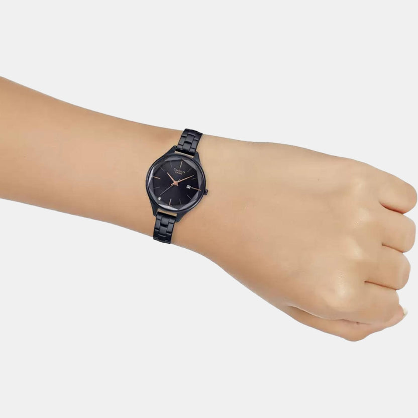 Sheen Women Quartz Black Dial Analog Stainless Steel Watch SH251