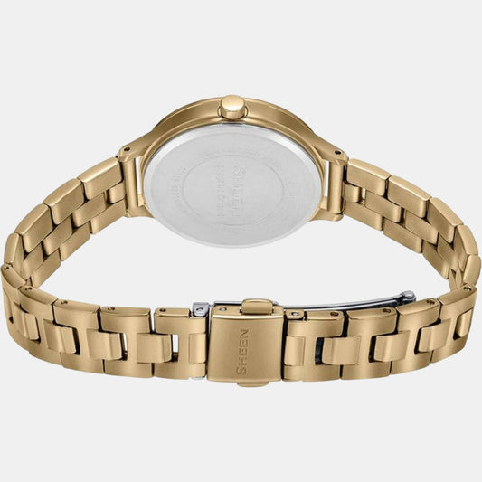 Sheen Women Quartz Gold Dial Analog Stainless Steel Watch SH273