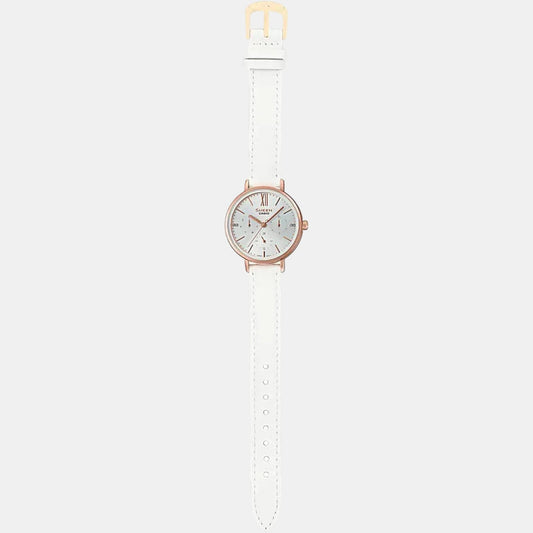 Sheen Women Quartz White Dial Chronograph Leather Watch SX232