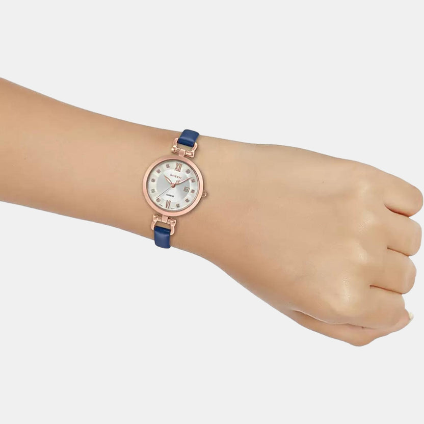 Sheen Women Quartz White Dial Analog Leather Watch SX258