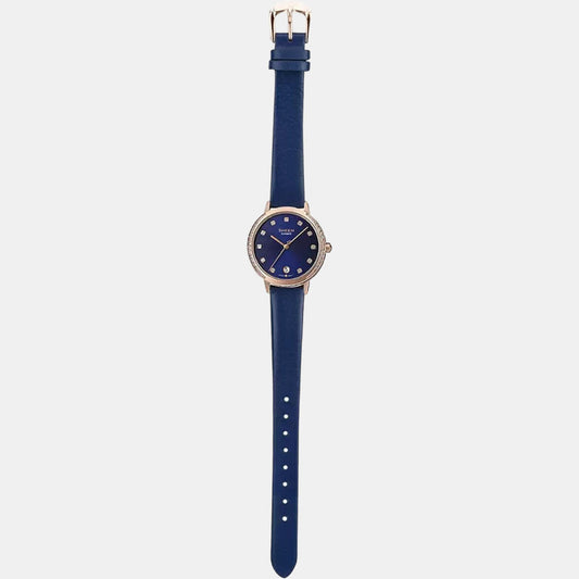Sheen Women Quartz Blue Dial Analog Leather Watch SX273