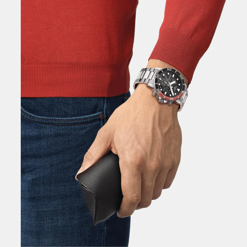Tissot Seastar 1000 Men Quartz Black Dial Chronograph Stainless Steel Watch T1204171105101
