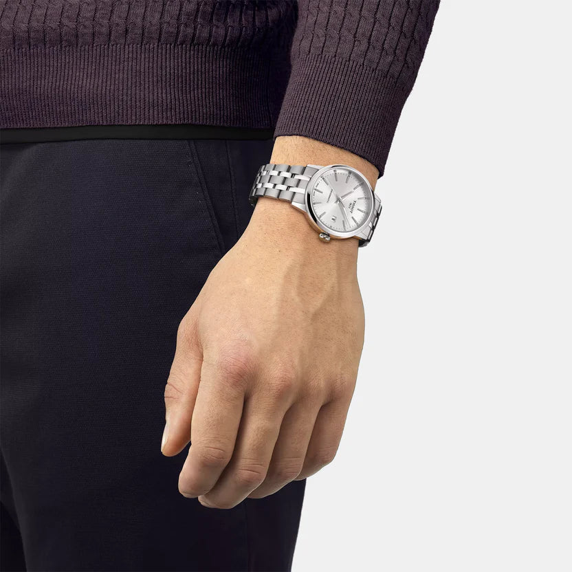 Tissot Classic Dream Men Analog Silver Dial Swiss Tissot Automatic Stainless Steel Watch T1294071103100