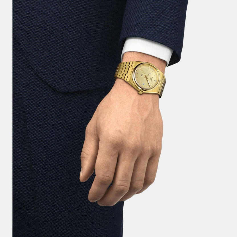 Tissot PRX Men Quartz Champagne Dial Analog Stainless Steel Watch-T1374103302100