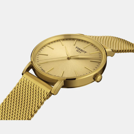 Tissot Everytime Men Quartz Champagne Dial Analog Stainless Steel Watch - T1434103302100
