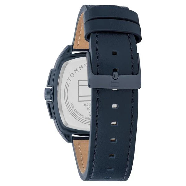 Tommy Hilfiger Quartz Multifunction Blue Dial Blue Leather Strap Watch for Men ntth1710558