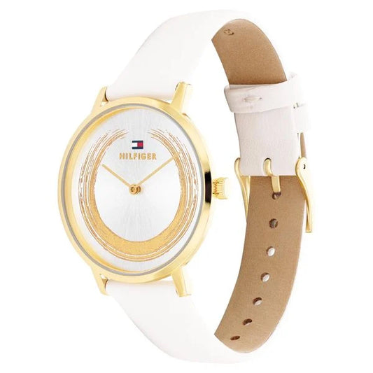 Tommy Hilfiger Quartz Multifunction Silver Dial Leather Strap Watch for Women ntth1782605